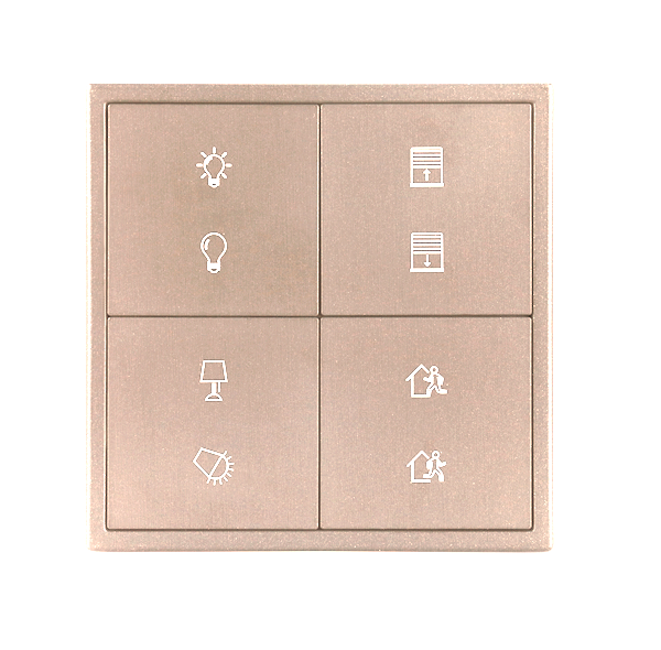 4-клавишная (8 активных кнопок) панель KNX серии Tile, металл (без рамки и шинного соединителя M/PTCI.1) фото 4