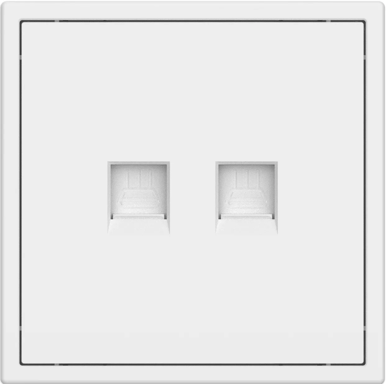 Двойная интернет розетка серии Tile 2.1, пластик (без рамки)