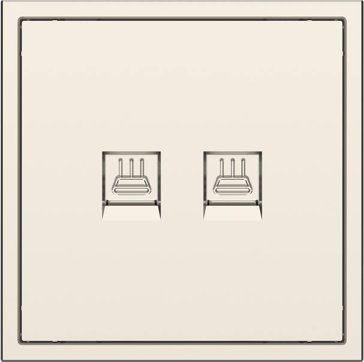 Двойная интернет розетка серии Tile 2.1, пластик (без рамки) фото 3