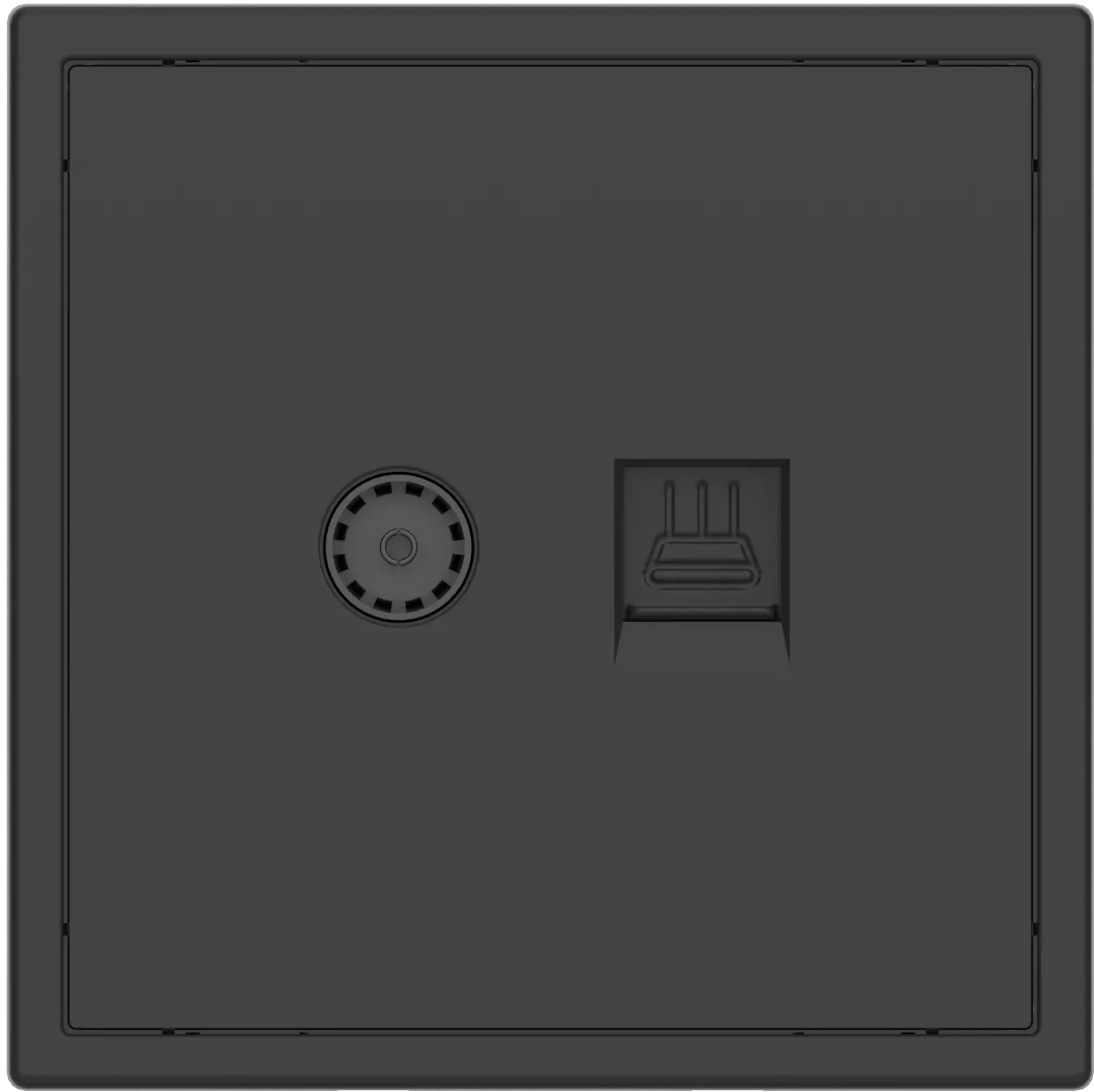 Двойная розетка TV+Ethernet серии Tile 2.1, пластик (без рамки) фото 2