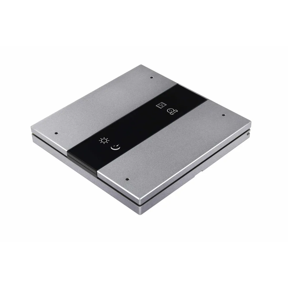 4-клавишная панель KNX серии Granite, серый металл (без шинного соединителя HDL-M/PCI.1-A) фото 2
