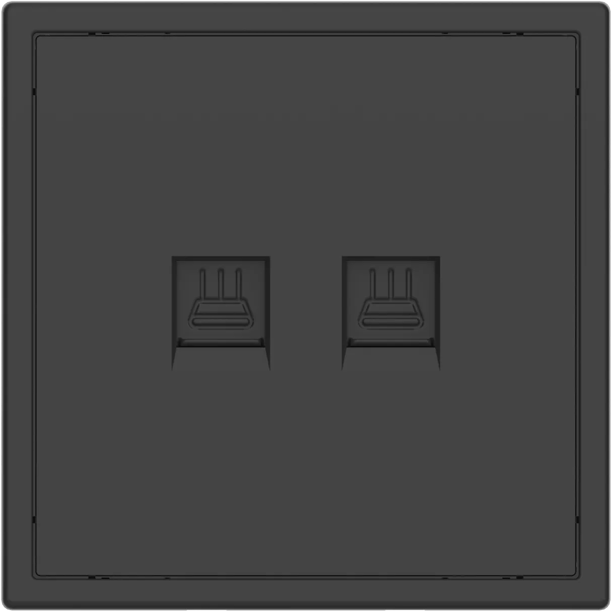 Двойная интернет розетка серии Tile 2.1, пластик (без рамки) фото 2