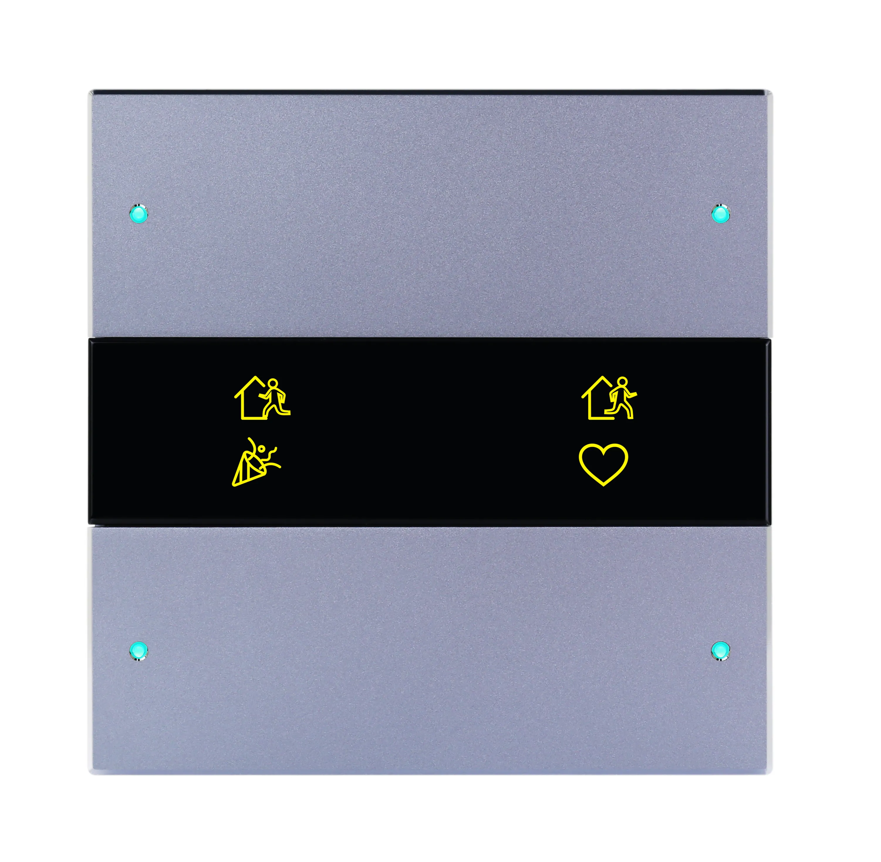 4-клавишная панель Granite, серый металл (без шинного соединителя HDL-MPLPI.48-A)