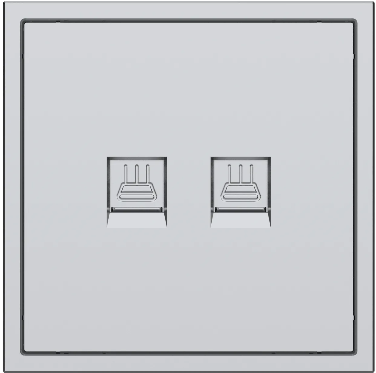 Двойная интернет розетка серии Tile 2.1, пластик (без рамки) фото 4