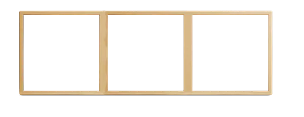 Рамка на 3 модуля серии Tile, горизонтальная установка, металл фото 3